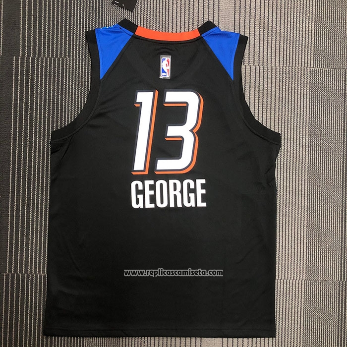 Camiseta Oklahoma City Thunder Paul George #13 Ciudad 2020-21 Negro